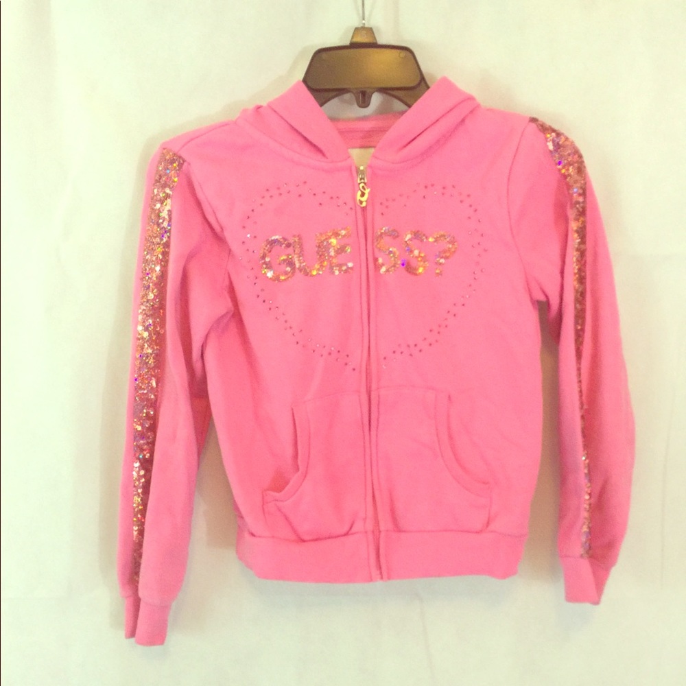 Girls 12-14 guess jeans glitter zip up